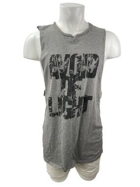 Cheap Monday Men's Gray Avoid Of Light Sleeveless Tank Muscle Tee Top Size L